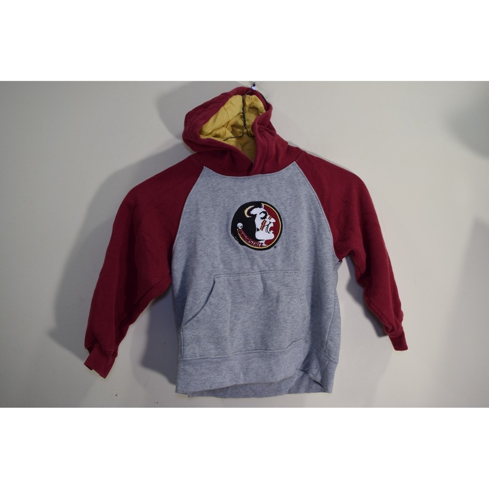 Vintage‎ Y2K FSU Florida State Seminoles Hoodie Sweatshirt BOYS 7 M Gray Red